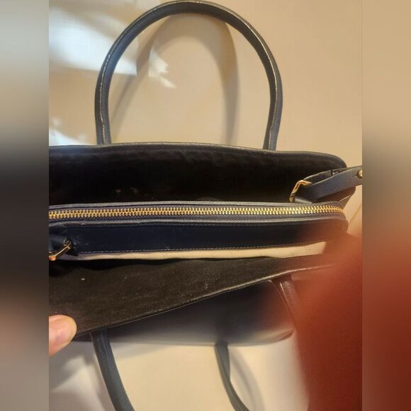 Radley London "Liverpool" Navy Blue  Leather Satchel/Crossbody Bag Ret.$348 - Picture 5 of 15